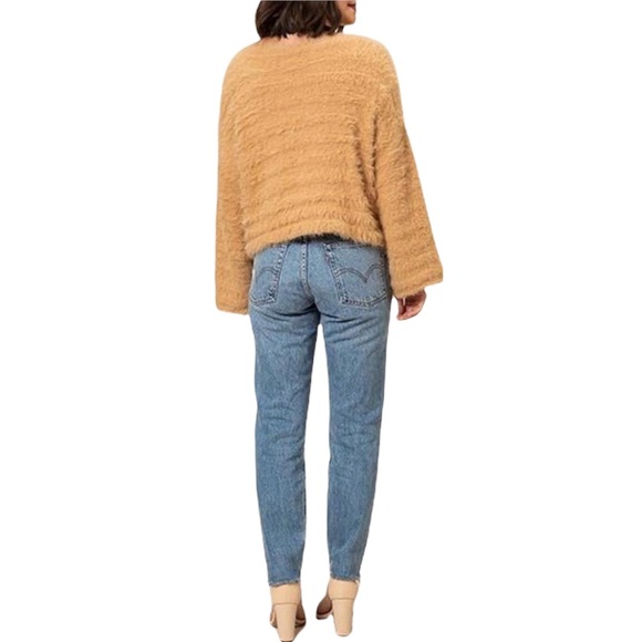 dee elly cropped vneck fuzzy sweater with bell sleeves - Picture 6 of 14